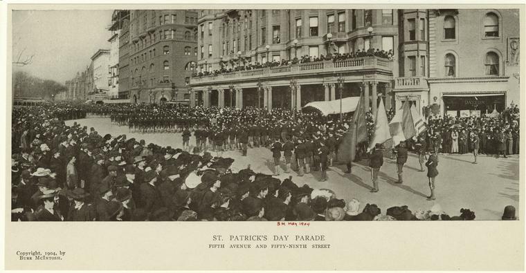 St. Patrick'S Day Parade Fifth Avenue And Fifty-Ninth Street. 1904