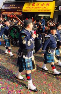 NYFD Pipes and Drums marching at the NY Chinatown parade